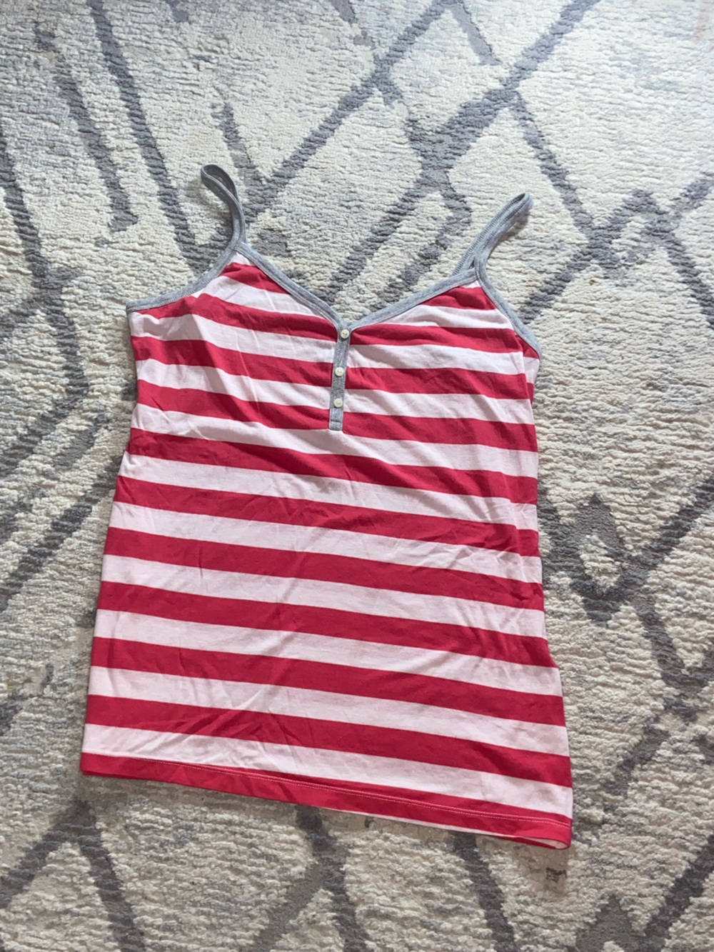 Old Navy Pink and White Striped Tank Top